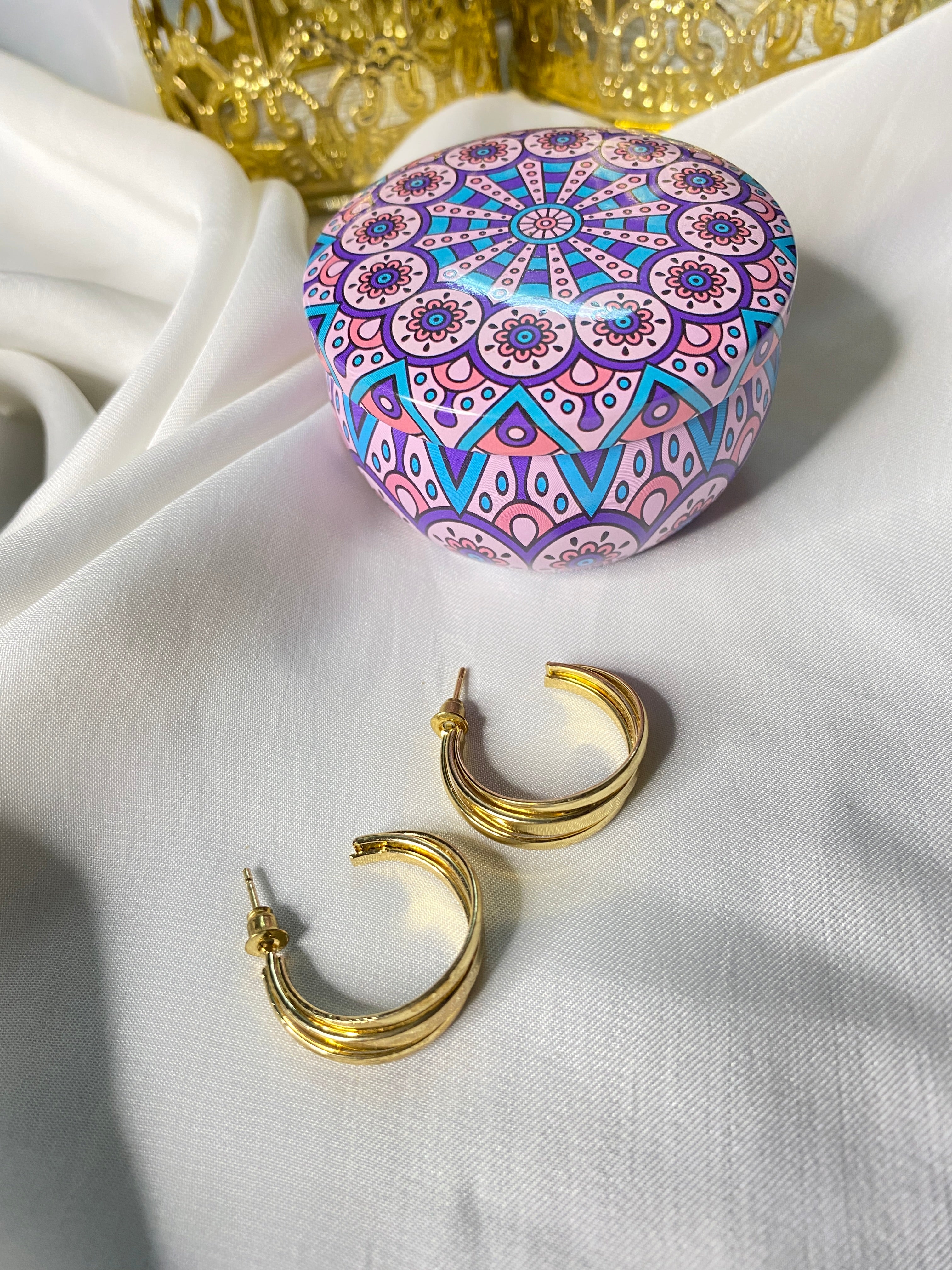 Golden Swirl Hoop Earrings