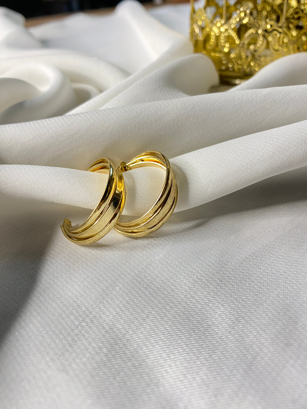 Golden Swirl Hoop Earrings