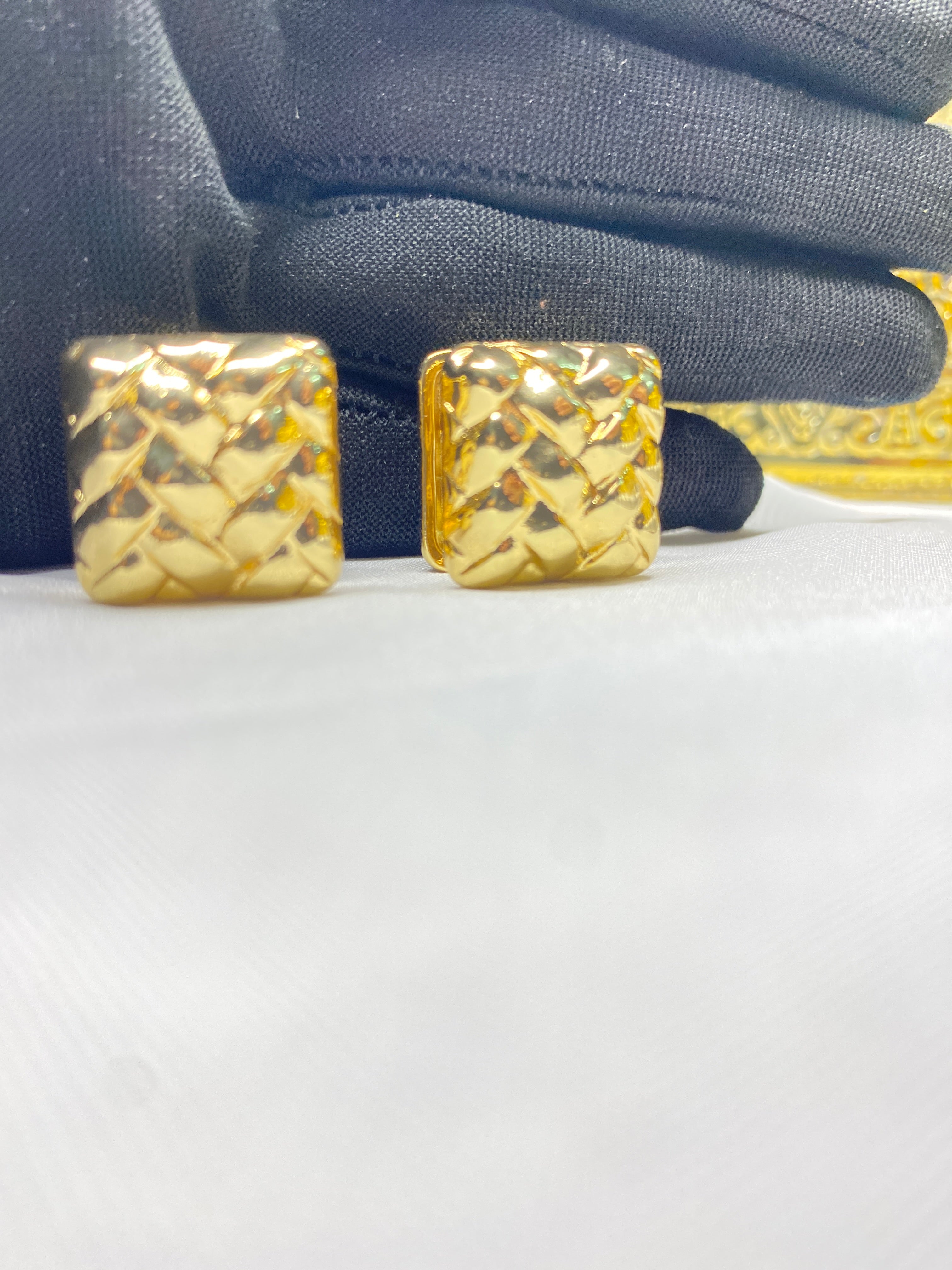 Double-Sided Gold-Plated Earrings – Heart & Square Designs