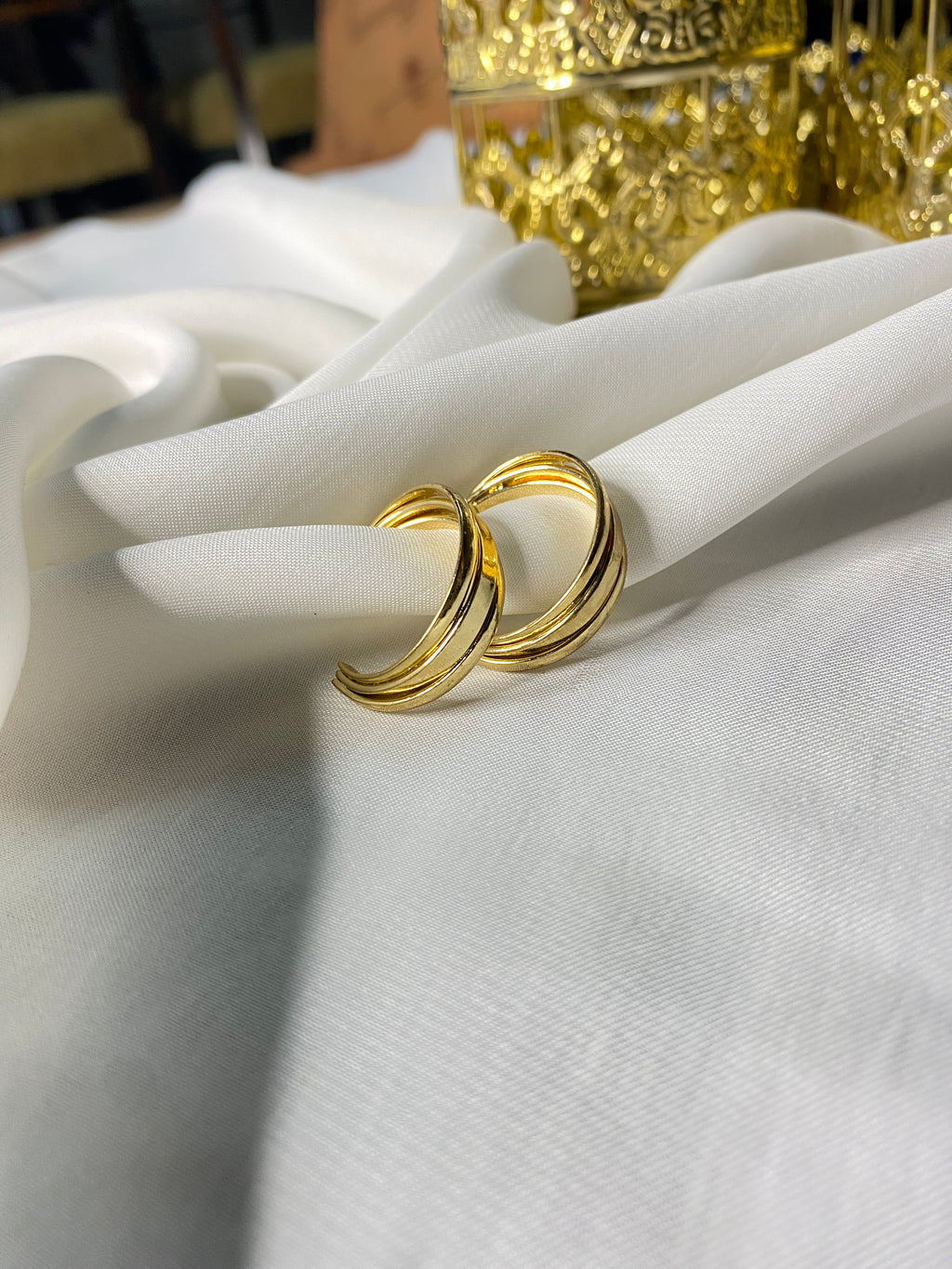 Golden Swirl Hoop Earrings