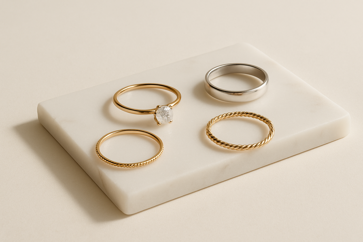 create a cover photo for rings collection besutiful and minimal